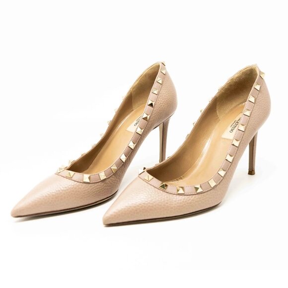 Valentino Garavani Blush Rockstud Pumps - Picture 1 of 9
